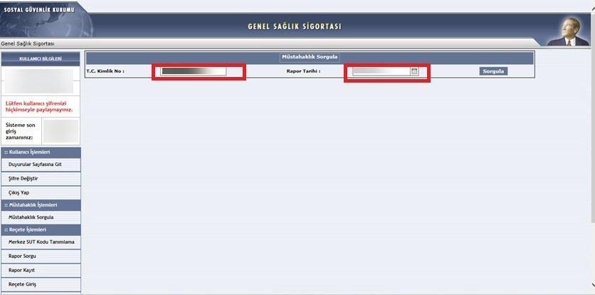 2Hastanın TC kimlik numarası ve Rapor