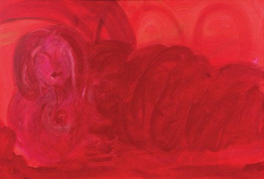 Kırmızı Nü 2005 8 Ömer Uluç (1931-2010) Kırmızı Nü tuval üzeri akrilik imzalı, 80 x 120 cm.