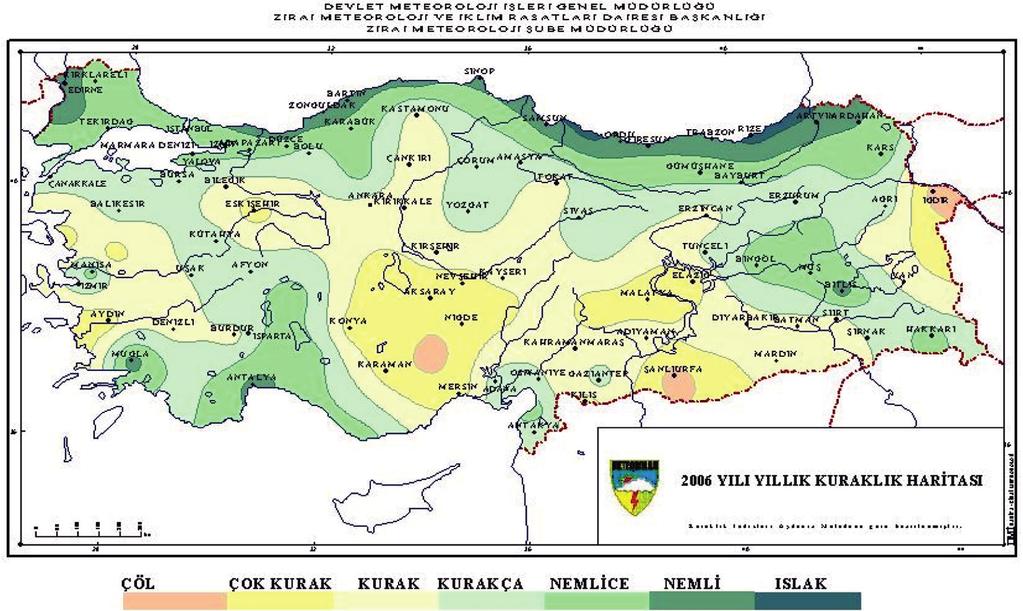 yapılan ve yapılması planlanan su yapılarının yerleri verilmektedir.