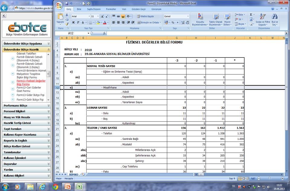 Bütçe Hazırlık Formları (Form-11