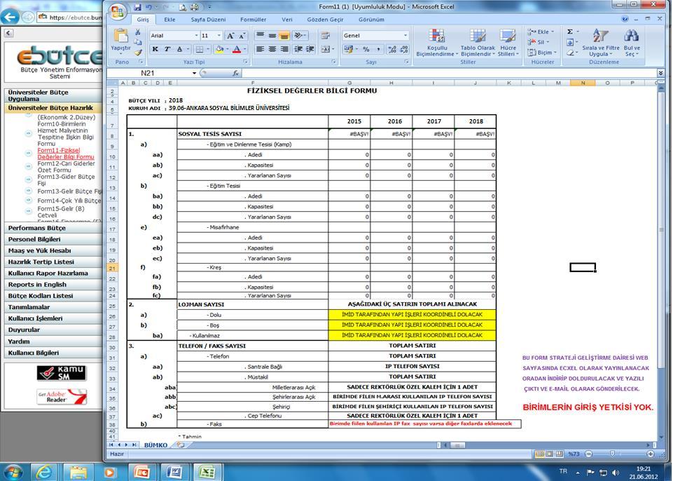 Bütçe Hazırlık Formları (Form-11