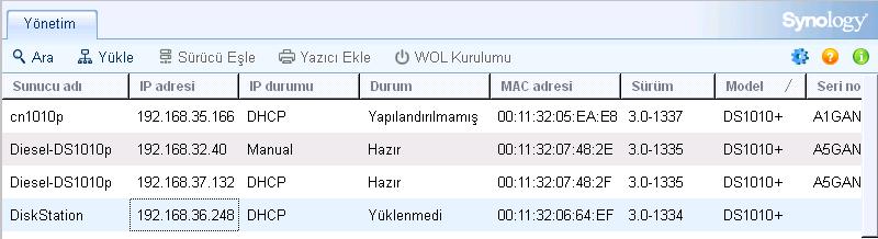 Donanım yazılımı yüklendikten sonra, bir web tarayıcısı ile Disk Station Manager'da oturum açarak RackStation sunucunuzun tüm özelliklerini yönetebilirsiniz.