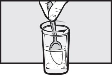 9. Bardağı aynı miktarda su ile yeniden doldurun (yaklaşık 25 ml). İçeriği aynı kaşıkla karıştırın. 9.