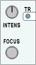 Şekil : Intens (parlaklık ) ve focus ( odaklama ) Şekil : Xpos, Ypos düğmeleri AT/NORM TRIGGER anahtarı AT konumuna getirilir ve yukarıdaki işlemler tekrarlanır.