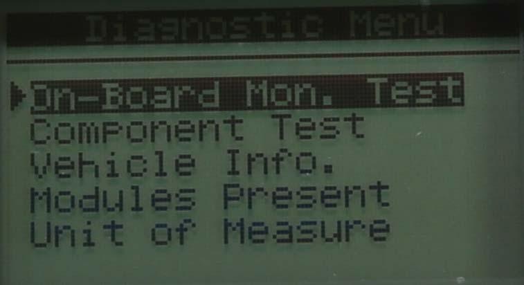 4.7 ÖN HAZIRLIK (ON BOARD MONITOR TEST) Ön hazırlık testi, servis yapıldıktan sonra veya bir aracın kontrol modülü belleğini sildikten sonra yararlıdır.