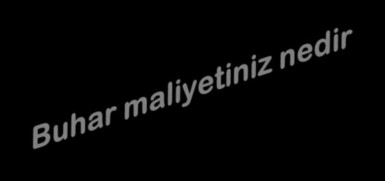 1 ton Buharın Maliyeti 1 kg buharın taşıdığı enerji @ 10 barg, hg = 2781,33 kj/kg (Buhar tablosundan) 80 C sıcaklığındaki suyun taşıdığı enerji, hf = 80 x 4,186 kj/kg = 334,88 kj/kg olarak hesaplanır.