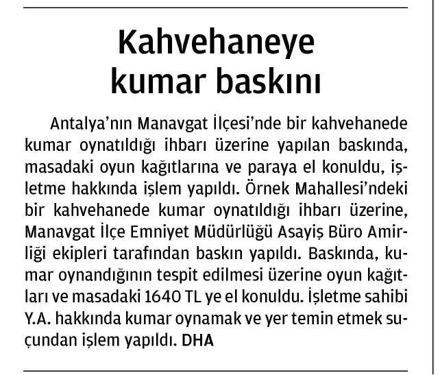 BATI ANTALYA Tarih : 31.10.