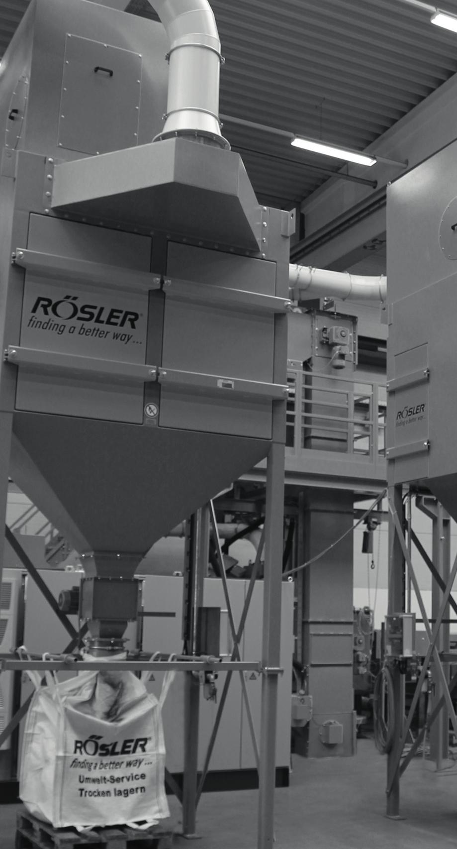 Yardımcı ekipmanlar Toz toplayıcılar Rösler geniş yelpazede farklı tiplerdeki toz toplayıcı sistemler sunar.