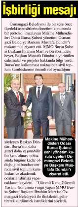 21 Şubat 2012 tarihinde ŞYK Başkanı İbrahim Mart, Bursa TV de canlı yayınlanan Nesli Yaşam programında, Oda ve Şube çalışmaları hakkında bilgi verdi.
