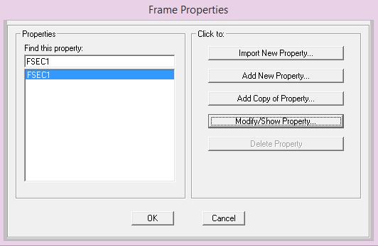 Bu formda : o Frame Section Property Type ( Çubuk Kesit Tipleri ) seçim kutusundan Other