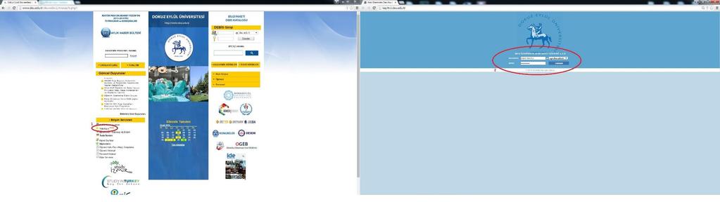 DEU Anasayfa>Bilişim Servisleri>Web Kayıt üzerinden http://kayit.deu.
