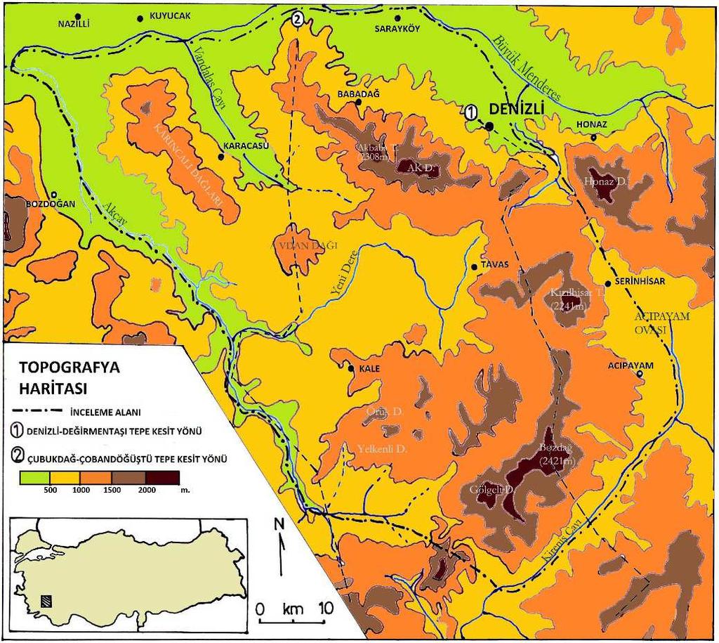 kesimden, inceleme alanının içinde bulunduğu Batı Anadolu da Akdeniz, Avrupa-Sibirya ve İran - Turan bitki bölgeleri arasındaki geçişlerin, Güney Anadolu ya nazaran tedrici olduğunu belirtmektedir.