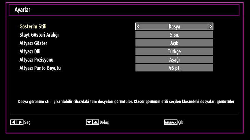 Döndür özelliği yakınlaştırma modu etkinken çalışmaz. Döngü/Karıştırma (Mavi tuş): Döngüyü devre dışı bırakmak için bir kez basınız.