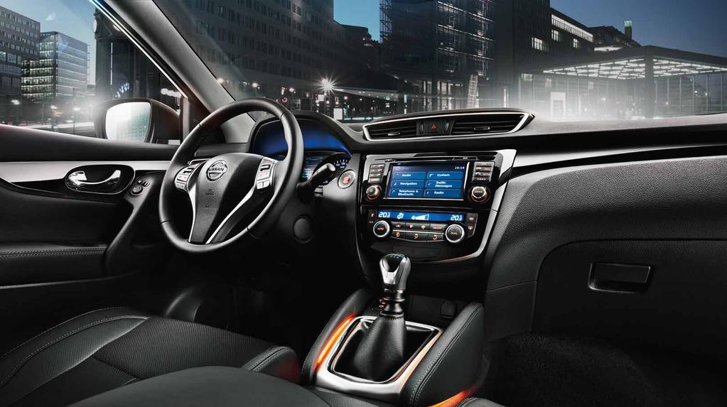 TEKNOLOJİ BENİM. KONTROL DAIMA SIZDE. Nissan Qashqai nin gösterge panelinde yer alan, 5 Renkli Gelişmiş Sürüş Asistanı ekranını kişiselleştirebilir ve her türlü anlık bilgiye kolayca erişebilirsiniz.