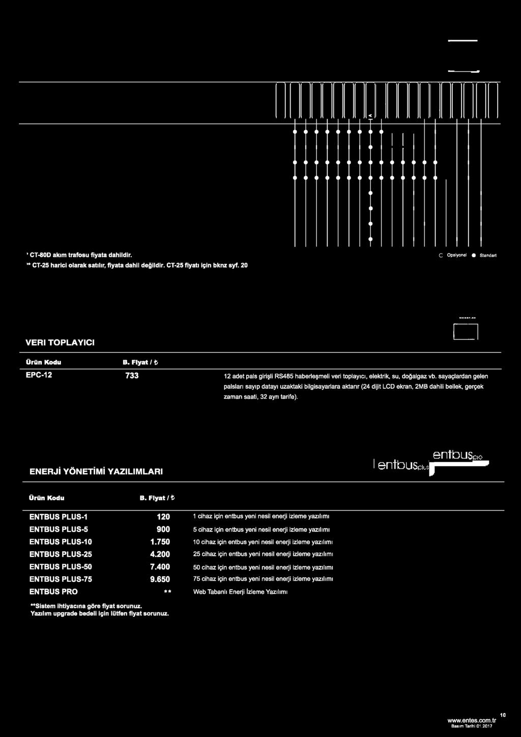 tarife). e n t b u s u o ENERJİ YÖNETİMİ YAZILIMLARI ^entbüsrjcs1 ı --------------------- Ürün Kodu B.