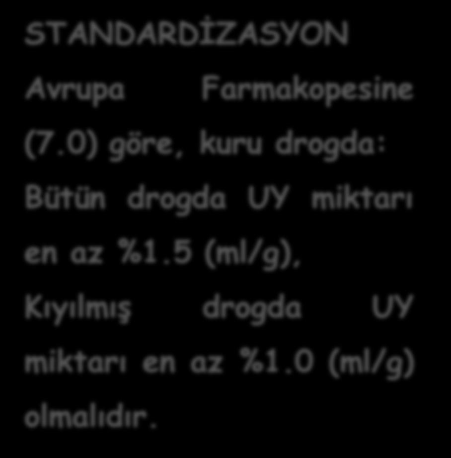 UY: α-tuyon, β-tuyon, kamfor, 1,8-Sineol Monoterpen glikozitleri, Diterpenler, tripenler, flavonoidler, fenolikler (rosmarinik asit, kafeik asit ve türevleri),