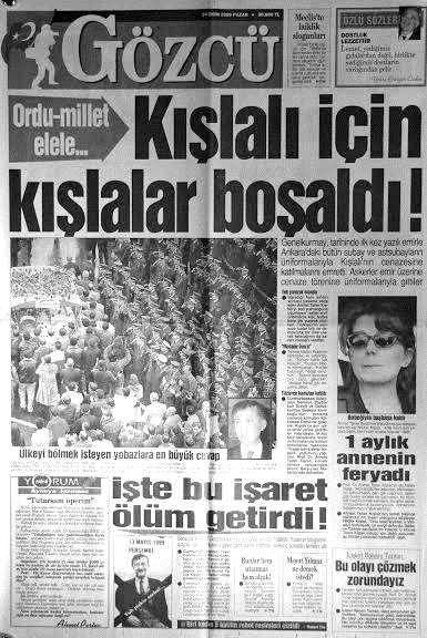 AKİT Gazetesinin 13 Mayıs 1999 tarihli hedef gösteren