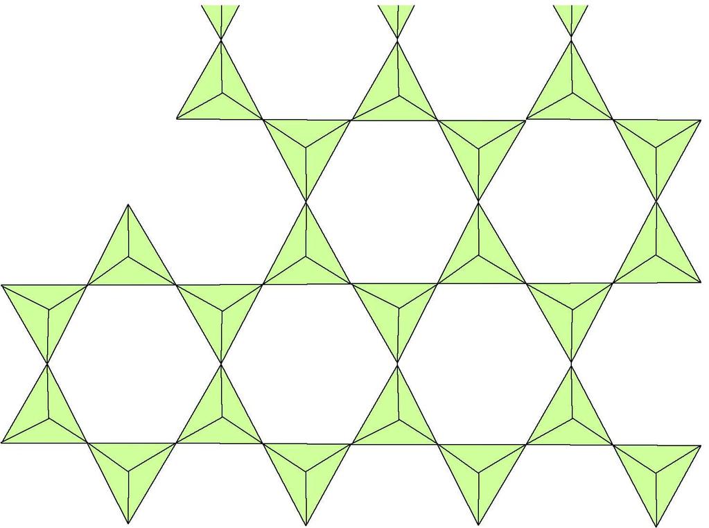 Birçok tetragon yapı bir araya gelerek tabakalı bir yapı oluşturur.