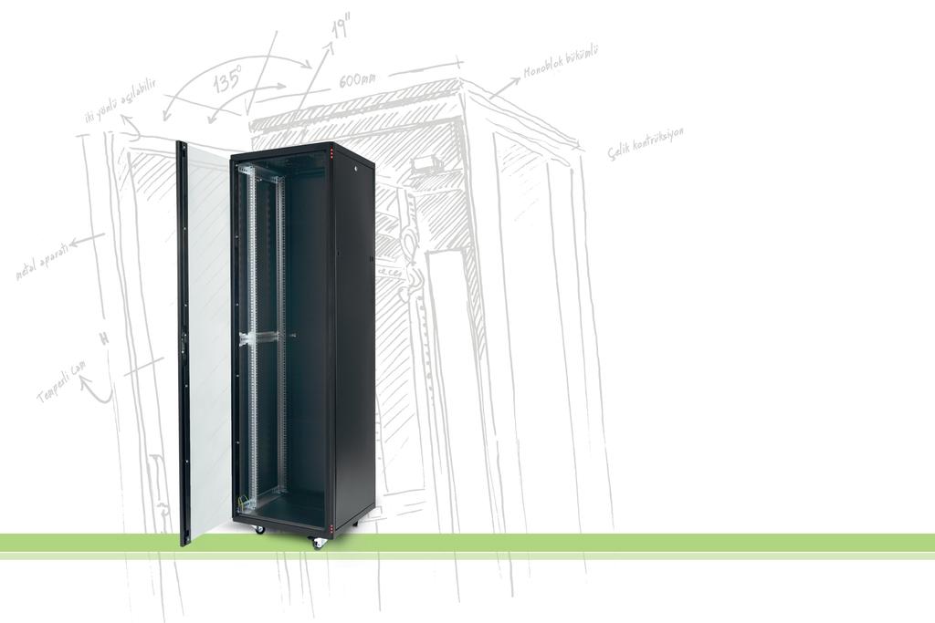 IT Rack Cabinet serisi kabinetler, kaynaklı ve dayanıklı yapısı ile eşsiz bir tasarıma sahip olup, kablo yönetimi, network ve sunucu uygulamaları için etkili ve kalıcı çözümler sunar.