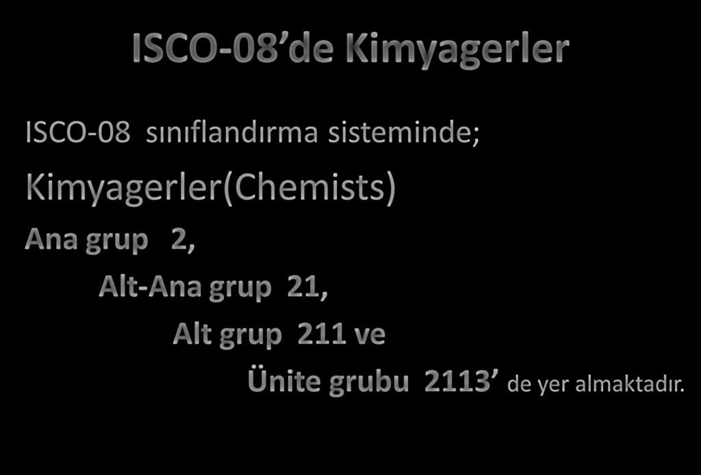 Kimyagerler, ISCO-08