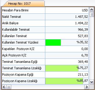 4 FX Açık Pozisyonlar: Hesaba ait açık olan pozisyonlar Açık Pozisyonlar sekmesinde izlenebilir. Pozisyon kapatıldığında kayıtlar bu ekrandan silinir.