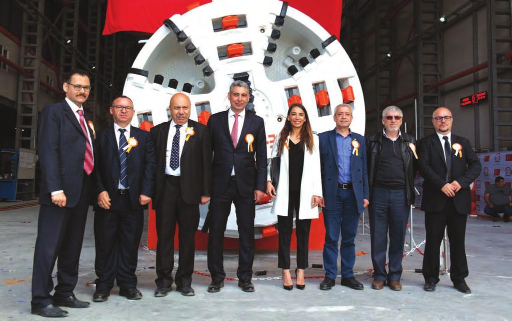 66 Yurtiçi Projeler Domestic Projects Tünelciler Derneği Yerli TBM Töreninde Hazır Bulundu Turkish Tunneling Society Participated to the National TBM Opening Ceremony Executive board members of