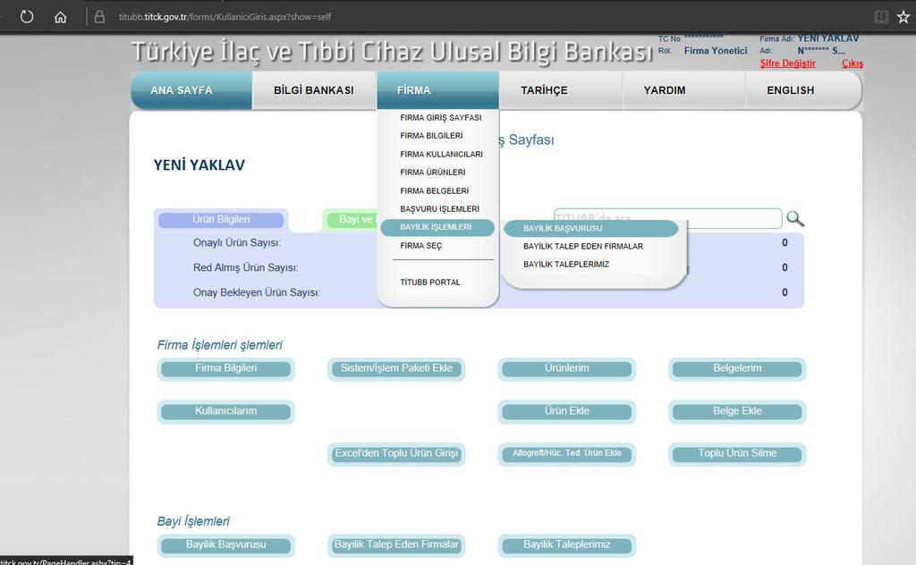 Firma menüsünden ayilik işle leri ve