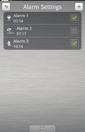 4 Alarm ayarları menüsüne erişmek için öğesine dokunun.