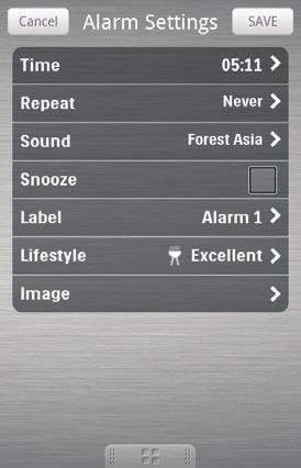 5 Alarmı ayarlayıp ekranın sağ üst köşesindeki [Save] (Kaydet) öğesine dokunun.