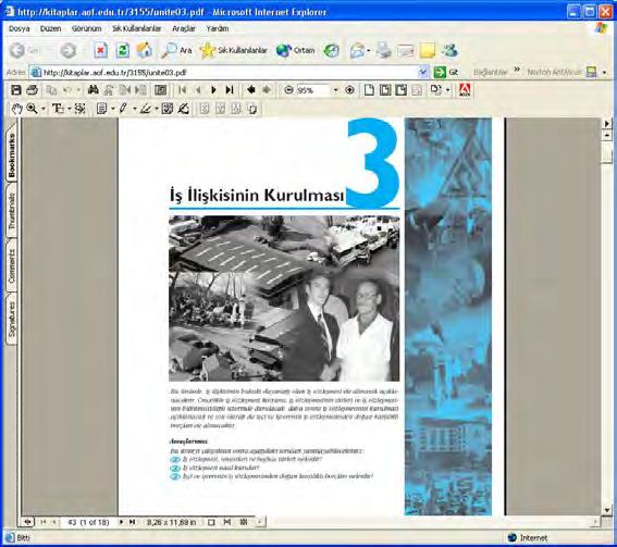 İnternette yayınlanmaya başlanan PDF formatındaki ders kitaplarından, 15 Aralık 2003