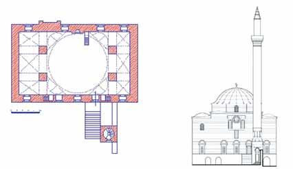 Doç. Dr. Ali Boran - Uzm. Zekai Erdal Melik Ahmet Paşa Camisi Çizim: 26- Melik Ahmet Paşa Camisi Planı ve Cephe Görünüşü (N. Karaca ve Arben N.