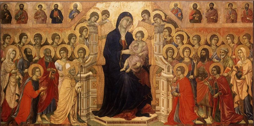 Altar Panosu (Altarpiece) MAESTA Meryem ve Çocuk İsa ile azizleri bir araya getiren betim tipidir. 13. ve 14.
