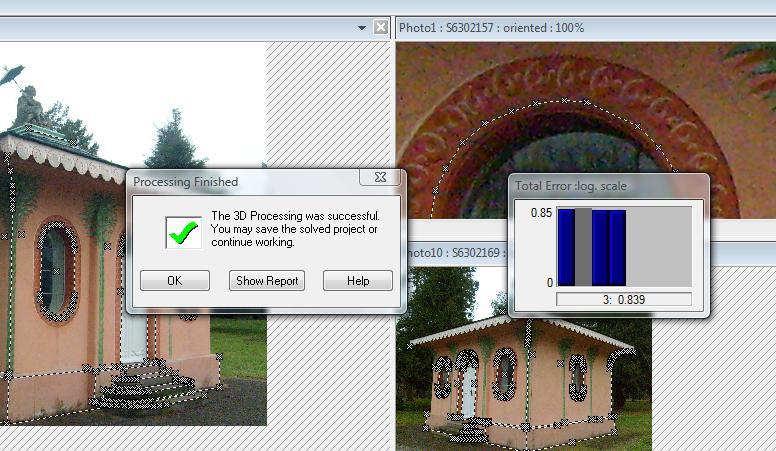 Çizim işlemi tamamlandıktan sonra PhotoModeler işlemi basamaklarından verinin işleme tabi tutulması