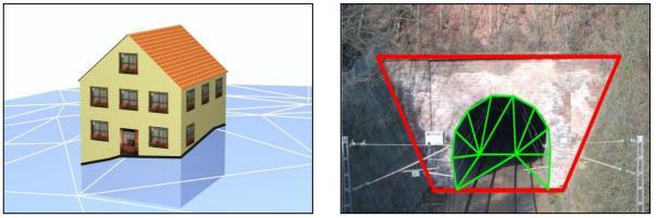 ile gösterilir (Şekil 3.3) [10]. Ayrıca TIC kavramı, dokuların doğru konumlandırılmasını da sağlamaktadır. Şekil 3. 3 Bir binanın (solda) ve tünelin (sağda) arazi ile ara kesitleri [38] 3.2.