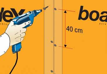 Ceket Omega Dış Cephe Sistemi - Uygulama 31 32 BoardeX in vidalanması Duvarın iç