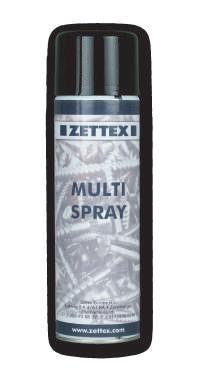 Multi Spray Zettex Multi Spray yağlama, temizleme, suyunu alma, penetrasyon ve korozyon önleme özelliklerine sahip çok amaçlı bir üründür.