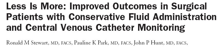 FACTT 2006, aynı protokol Cerrahi (travma) ve Dahili hastalar Sıvı yöne9mi ve santral venöz monitorizasyon Hipotez:
