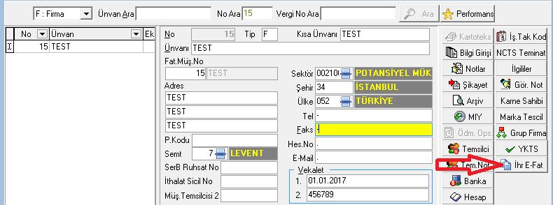 İhracat E-fatura ayarları ekranından İhracat Efatura seri, İhracat Efatura entegratör, Entegratör firma kodu, Entegratör Password ve Logo bilgileri giriş yapılır.