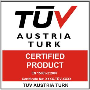 TÜV AUSTRIA TURK CERTIFIED SERVICES TÜV AUSTRIA TURK PARTNER Belgelendirilmiş bir Yönetim Sistemi içerisinde üretilen bir ürünle ile ilgili olarak TÜV AUSTRIA TURK ve TÜV AUSTRIA CERT GMBH logosunun