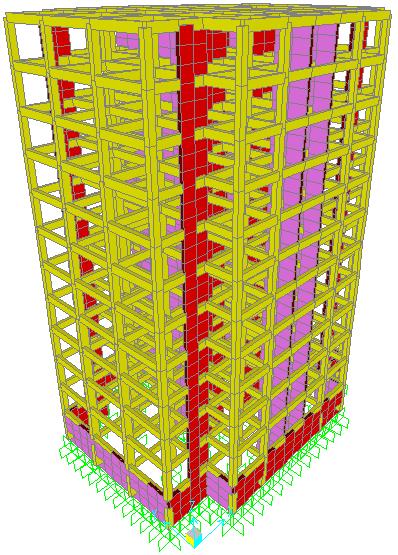 Şekil 5.1 : Binanın SAP 2000 programında 3D Modeli 5.2 Dinamik Analiz Binanın ve Y doğrultusundaki doğal titreşim periyodu, SAP 2000 programı kullanılarak bulunmuştur. Binanın dinamik analizinde G+0.