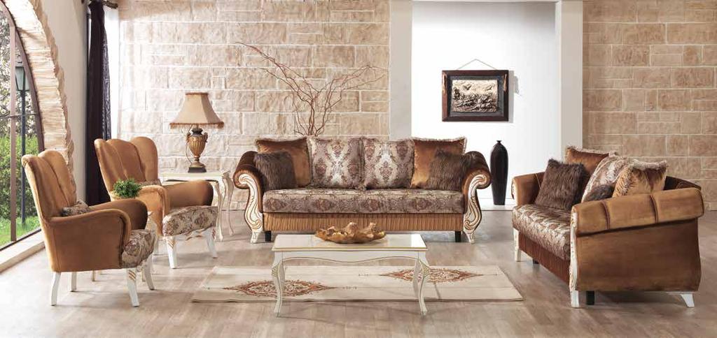 SULTAN Salon Takımı Maxi Couch Set Berjer / Wingchair 104