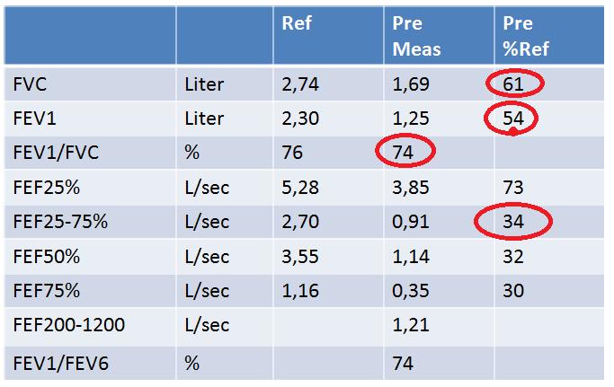 Normal değerler FVC 80-120 (%pred) FEV1 80-120