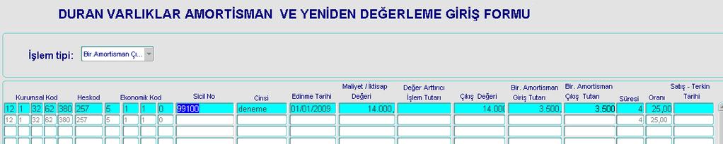 - Sicil no alanına ilgili taşınırın sicil nosu girilir. Enter tuşuna basılır.