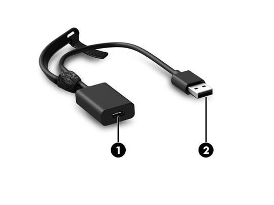 Bağdaştırıcı bileşenleri Bileşen Açıklama (1) USB Type-C bağlantı noktası Bağdaştırıcıyı yerleştirme istasyonuna bağlar. (2) USB 3.
