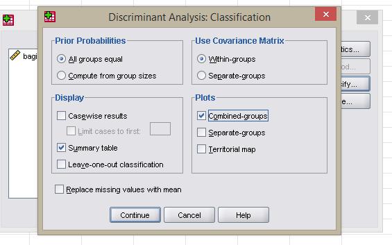 Ek Analizler-Diskriminant Analiz Yanda açılan Classify ekranından özet tablo ve