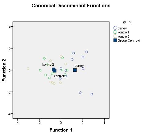 Ek Analizler-Diskriminant Analiz Önceki tabloda verilen centroidlerin