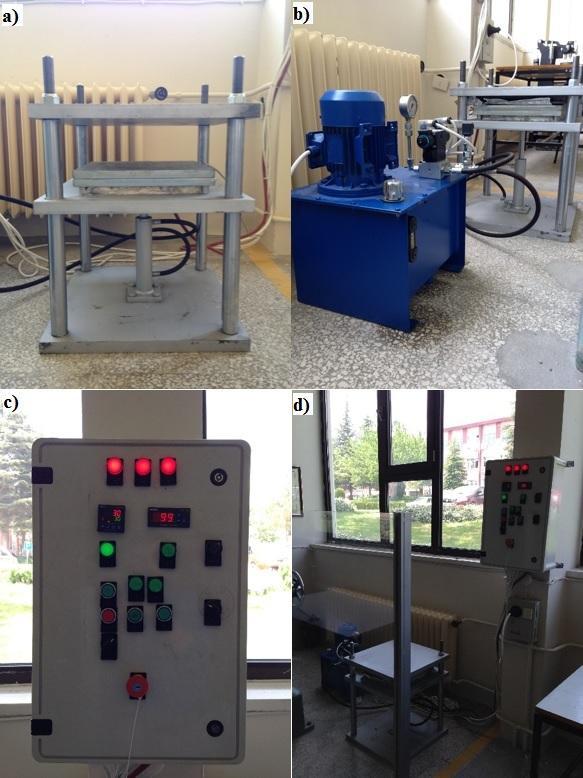 Hidrolik presin kontrolü, bir elektronik kontrol ünitesi ile yapılmaktadır. Sistemin kontrol ünitesinde sıcaklık ve basınç kontrol cihazlarından faydalanılmıştır.