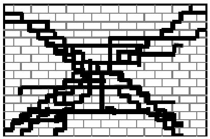 Çapraz kırılma Duvarın basınç bölgesindeki çaprazda dolgu duvarın orta bölgesinin kırılması biçiminde meydana gelen bu kırılma türü rölatif olarak daha narin olan duvarın düzlem dışı burkulmasıyla