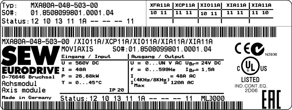 Etiketler Aks modülünün etiketi 2 2 Etiketler 2.1 Aks modülünün etiketi Aks modülü üzerindeki etiket aşağıdaki şekilde görülmektedir. [1] [2] I [4] II [2] [3] [1] I II III [3] Etiketin "I".
