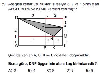 LYS 07 MATEMATİK ÇÖZÜMLERİ D noktasından, [HF]'ye paralel çizersek bu uzunluk birim olur. Oluşan bu üçgen ile ABC üçgeni arasında / oranında benzerlik vardır. Bu sebeple CB 6 birimdir.